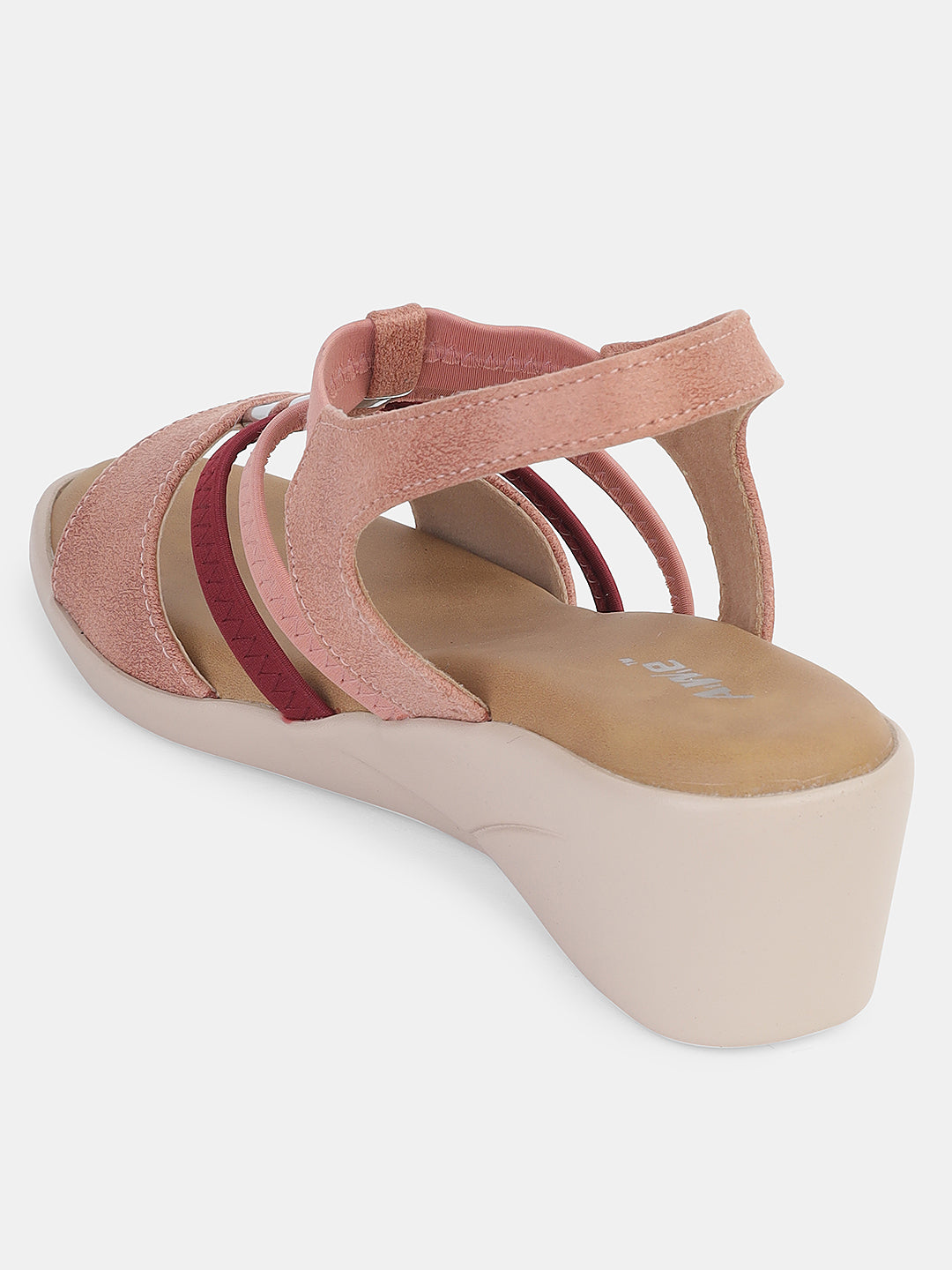Womens Wedge Sandals | Multi-Strap Slip-On Comfort Heels with Metallic Accents for Daily & Occasion Wear Heel Size : 2 Inches