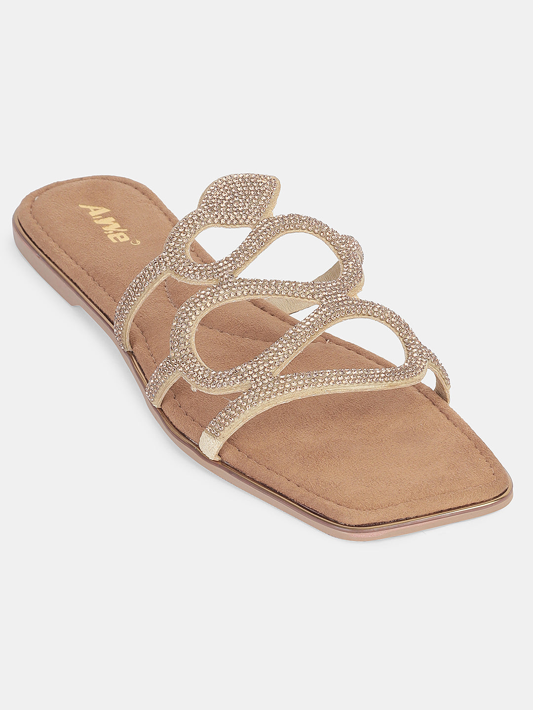 Women's Ethnic Slip-On Flats | Designer Multi-Strap Sandals with Embellished Detailing for Festive & Daily Wear