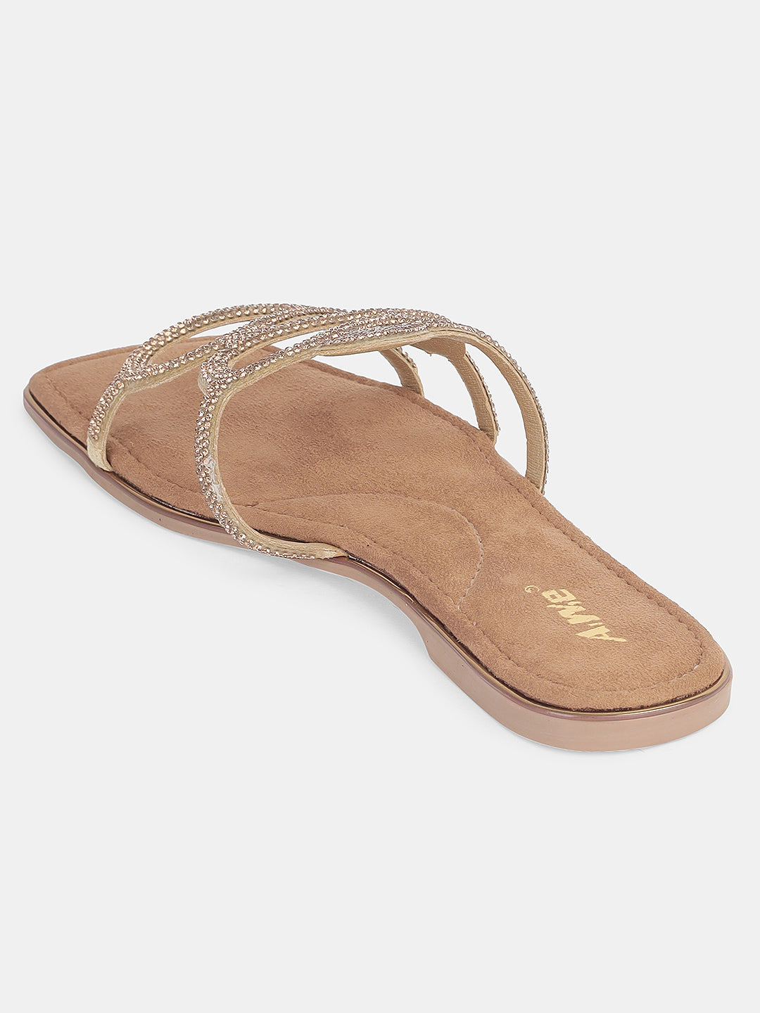 Women's Ethnic Slip-On Flats | Designer Multi-Strap Sandals with Embellished Detailing for Festive & Daily Wear