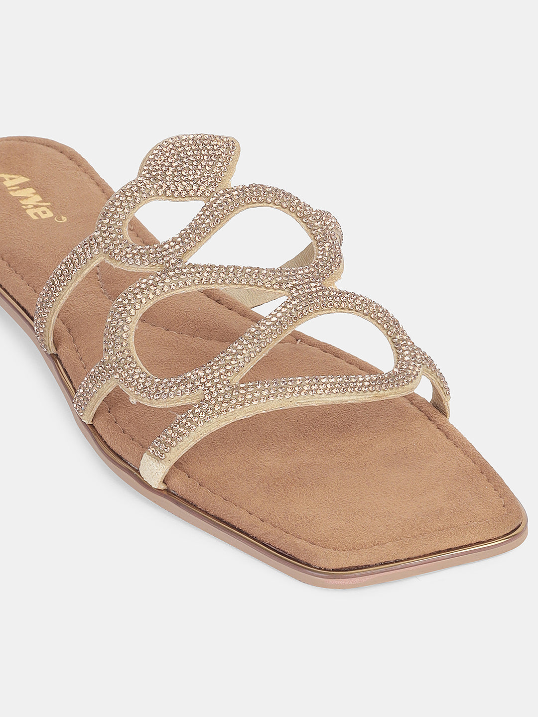Women's Ethnic Slip-On Flats | Designer Multi-Strap Sandals with Embellished Detailing for Festive & Daily Wear