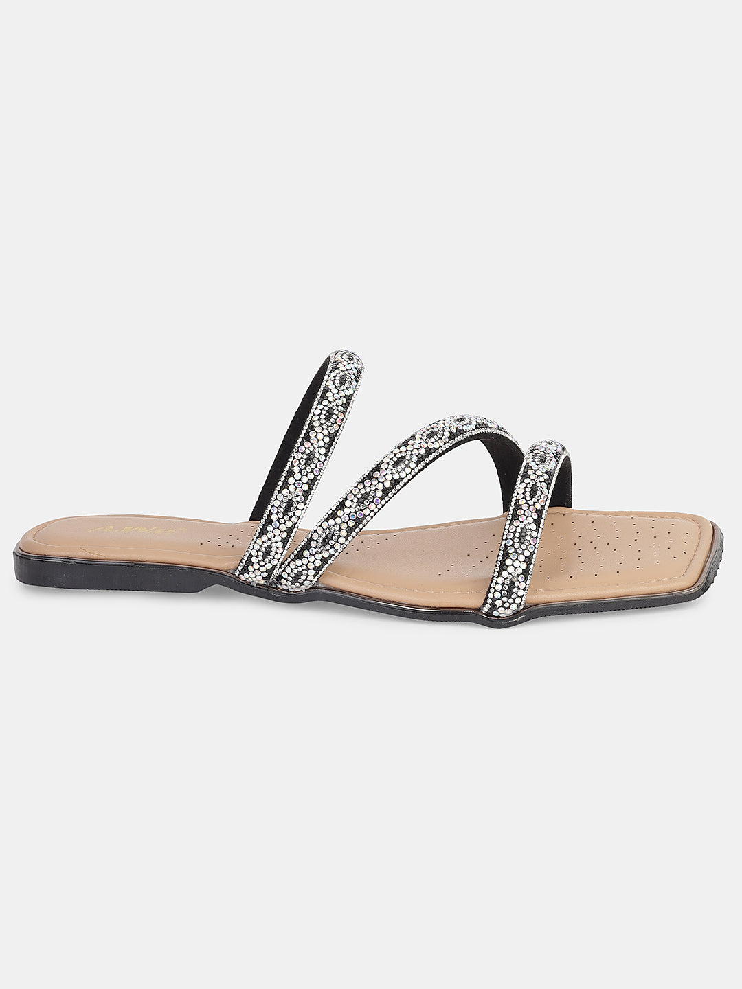 Women's Ethnic Flat Sandals | Triple Strap Slip-On with Stylish Braided Detailing for Daily & Festive Wear