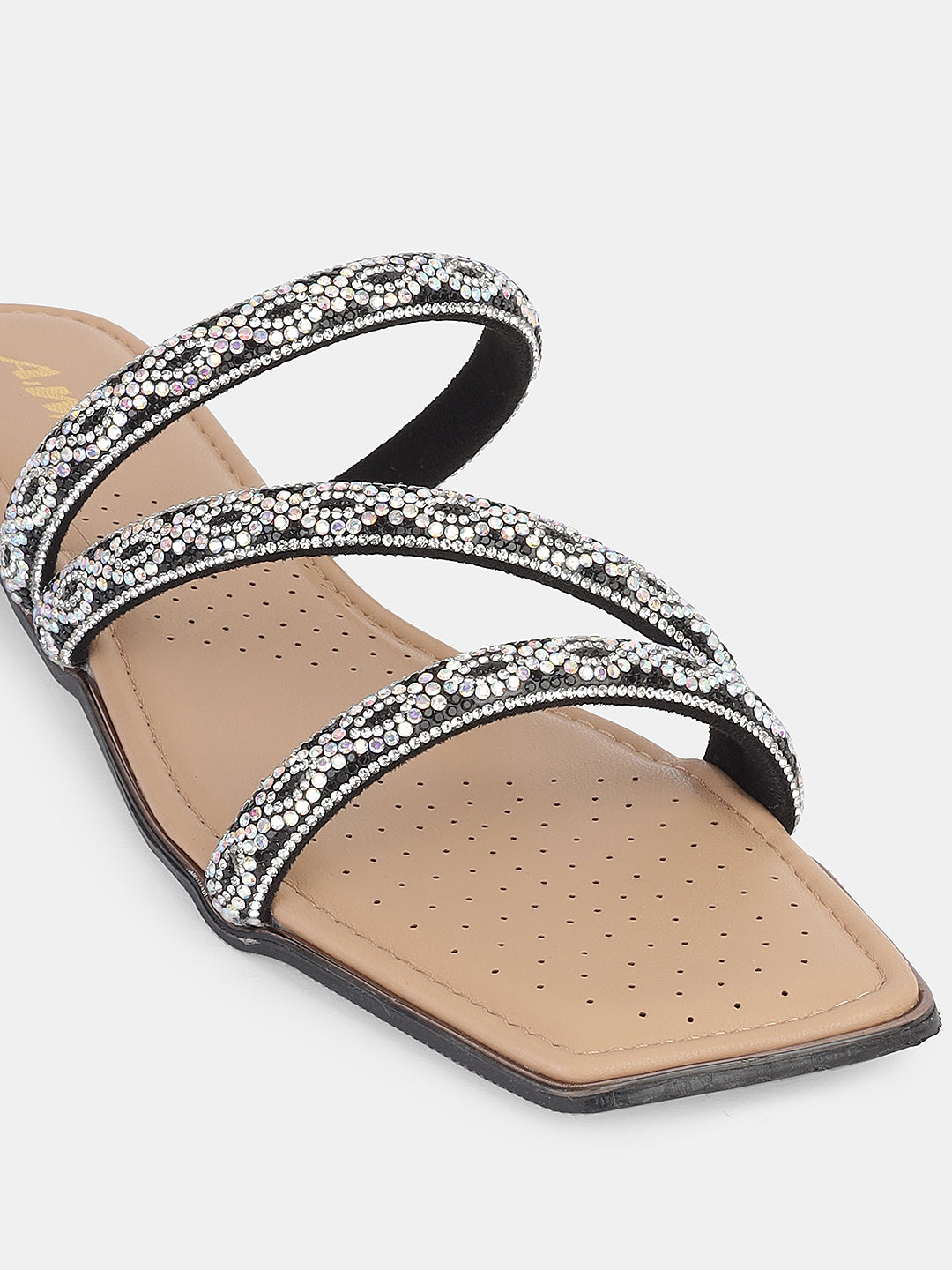 Women's Ethnic Flat Sandals | Triple Strap Slip-On with Stylish Braided Detailing for Daily & Festive Wear
