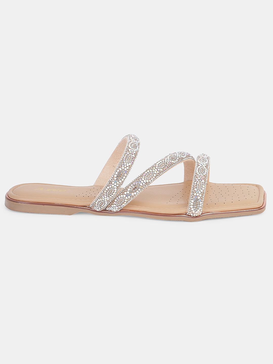 Women's Ethnic Flat Sandals | Triple Strap Slip-On with Stylish Braided Detailing for Daily & Festive Wear