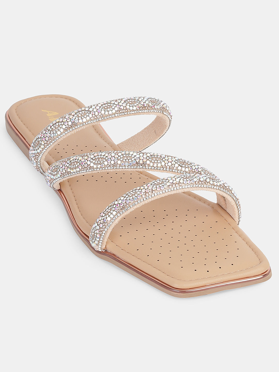 Women's Ethnic Flat Sandals | Triple Strap Slip-On with Stylish Braided Detailing for Daily & Festive Wear