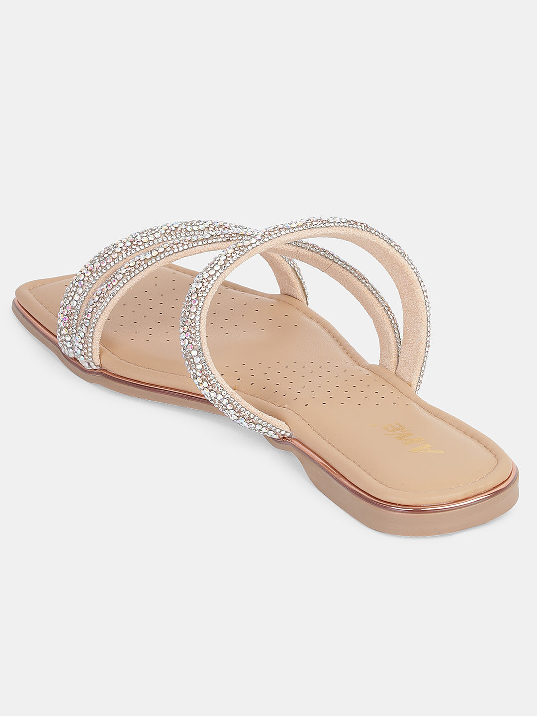 Women's Ethnic Flat Sandals | Triple Strap Slip-On with Stylish Braided Detailing for Daily & Festive Wear