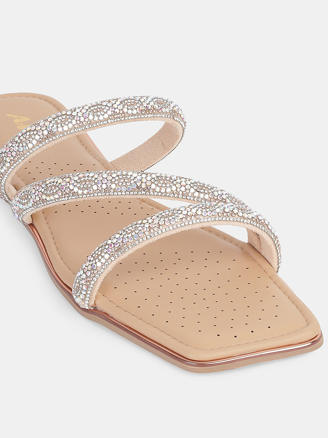 Women's Ethnic Flat Sandals | Triple Strap Slip-On with Stylish Braided Detailing for Daily & Festive Wear