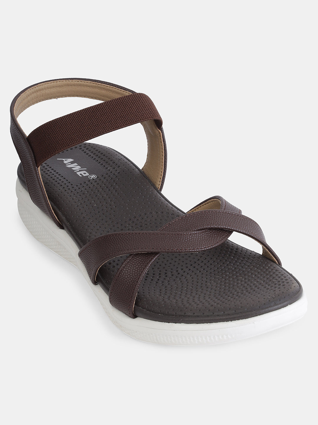 Aiwie Women's Casual Comfort Sandals | Lightweight Slip-On Sandals with Cross-Strap and Back Support | Daily Wear Walking Flats