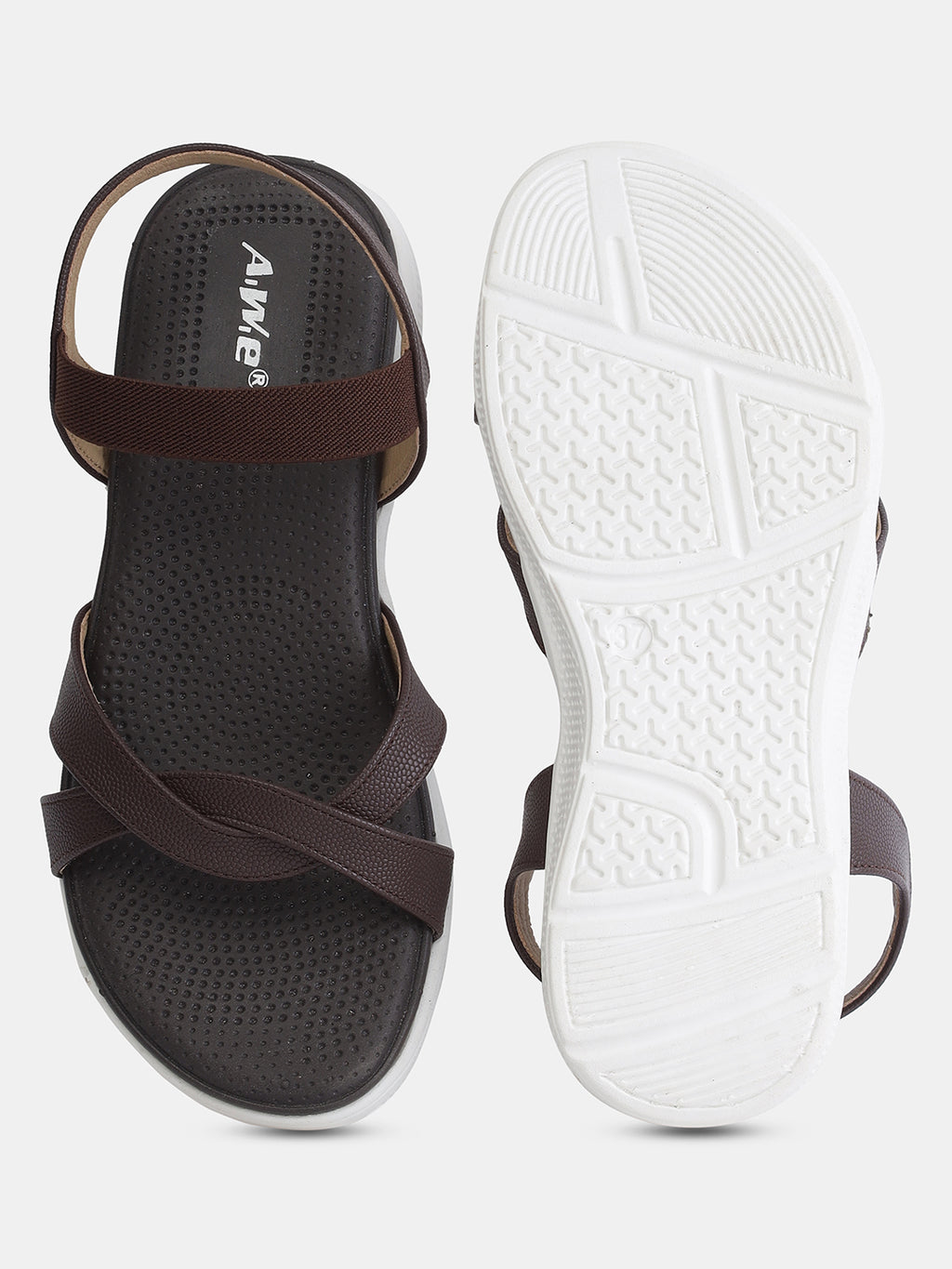 Aiwie Women's Casual Comfort Sandals | Lightweight Slip-On Sandals with Cross-Strap and Back Support | Daily Wear Walking Flats