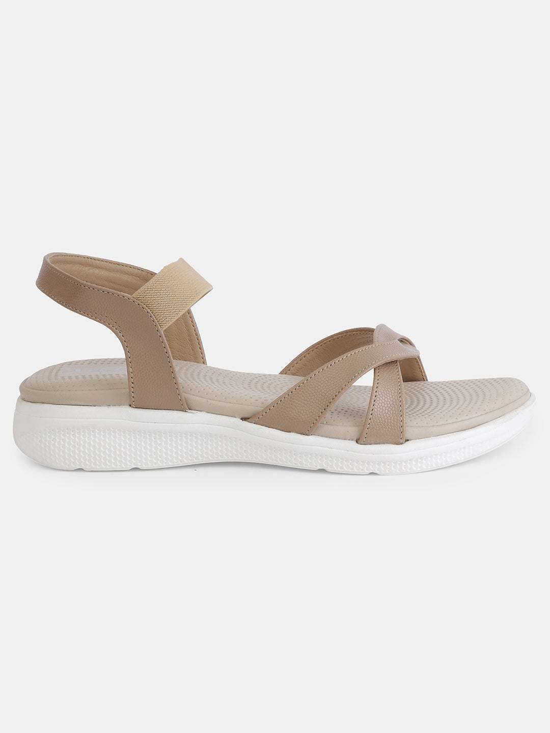 Aiwie Women's Casual Comfort Sandals | Lightweight Slip-On Sandals with Cross-Strap and Back Support | Daily Wear Walking Flats