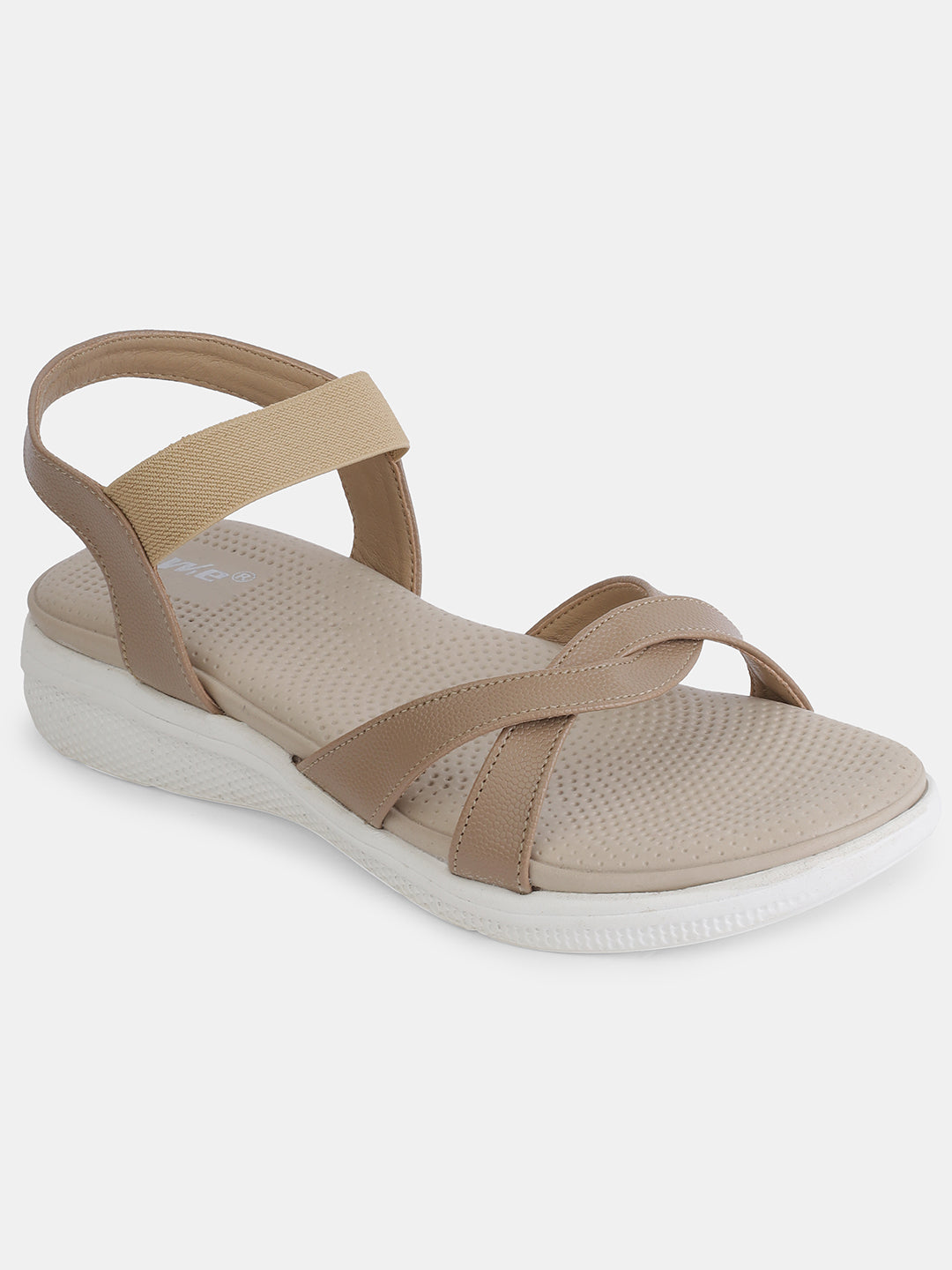 Aiwie Women's Casual Comfort Sandals | Lightweight Slip-On Sandals with Cross-Strap and Back Support | Daily Wear Walking Flats