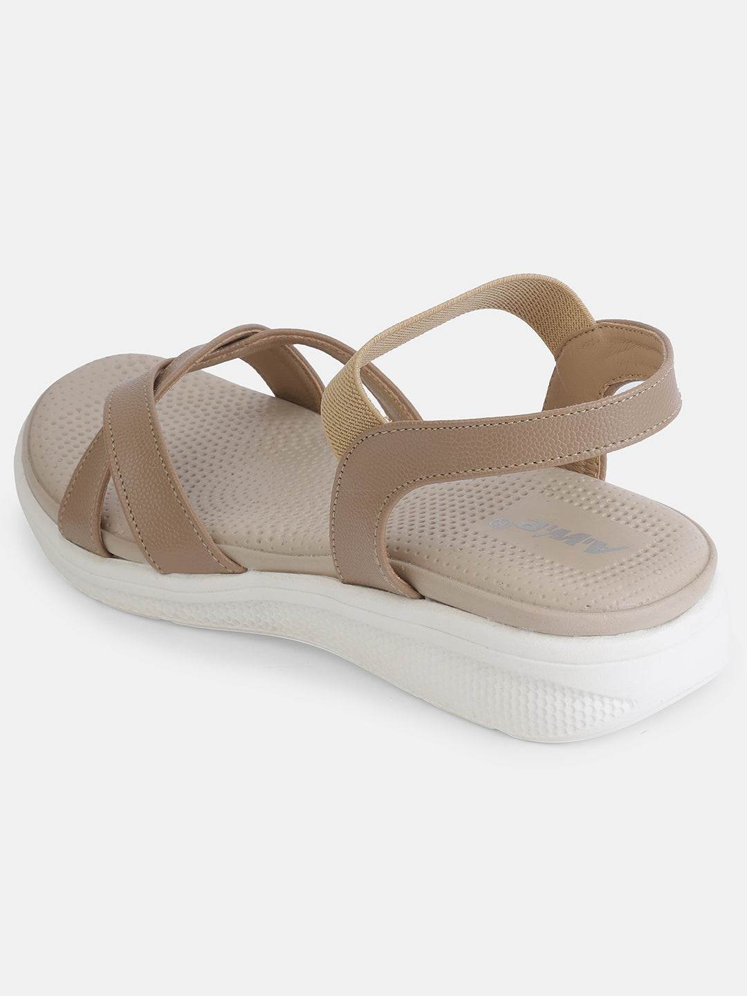 Aiwie Women's Casual Comfort Sandals | Lightweight Slip-On Sandals with Cross-Strap and Back Support | Daily Wear Walking Flats