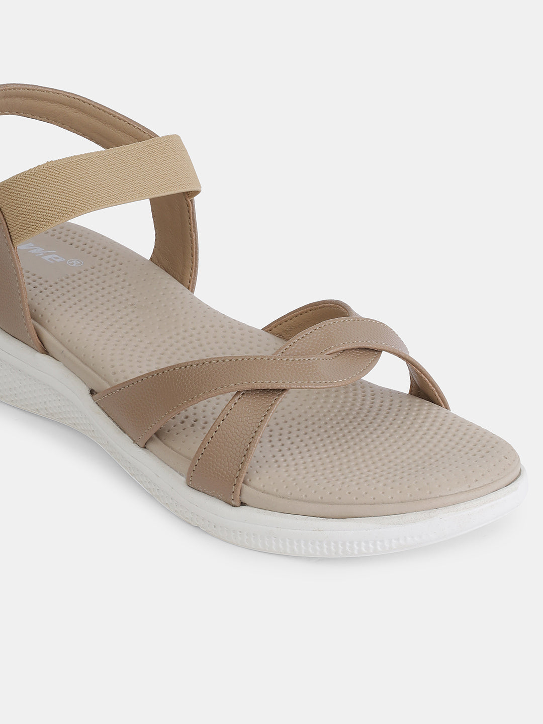 Aiwie Women's Casual Comfort Sandals | Lightweight Slip-On Sandals with Cross-Strap and Back Support | Daily Wear Walking Flats