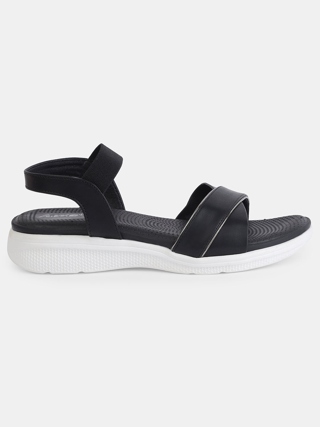Aiwie Women's Casual Comfort Flat Sandals | Elastic Back Strap Slip-On Sandals for Daily & office Use | Lightweight Open-Toe Flats