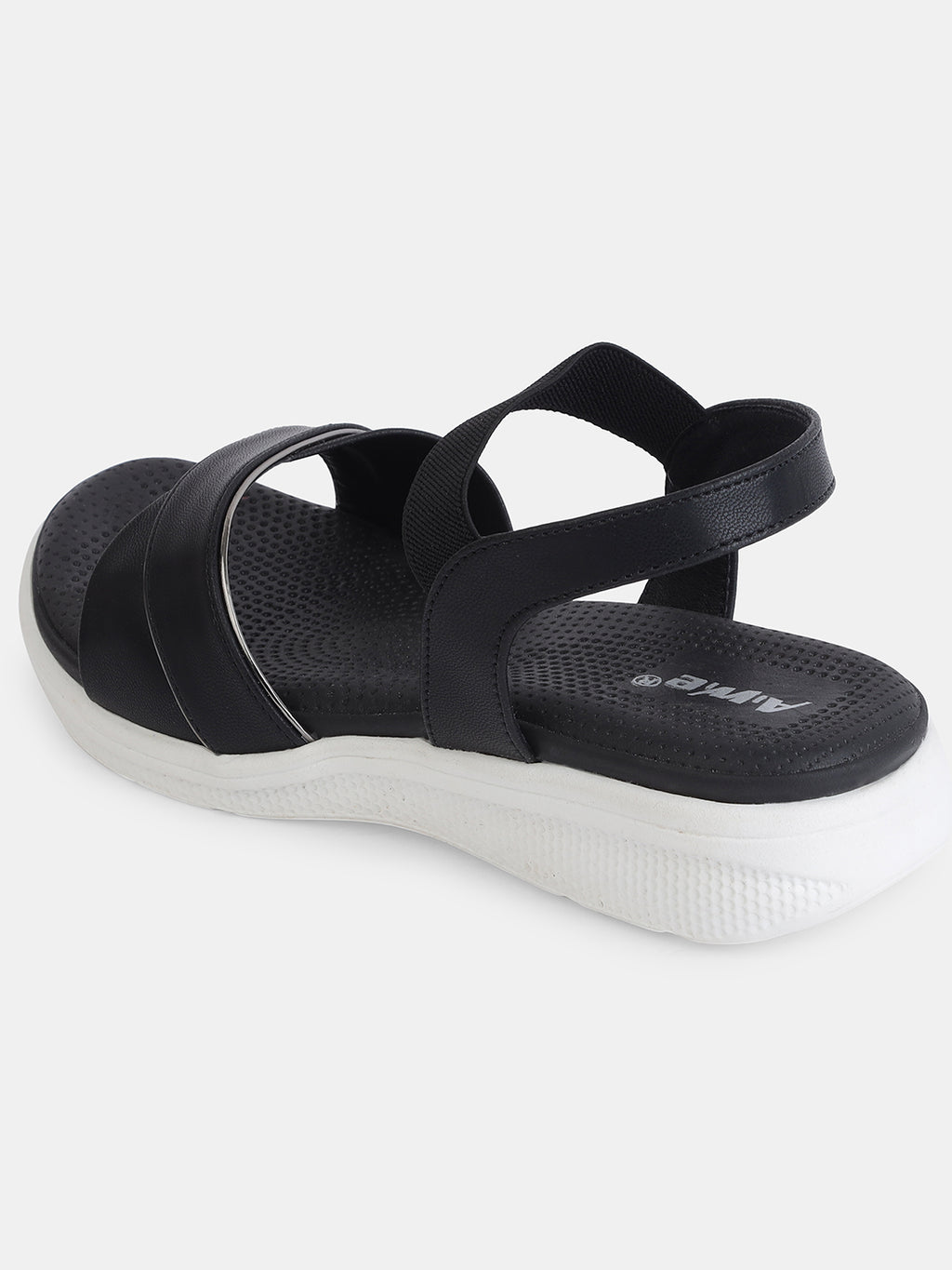 Aiwie Women's Casual Comfort Flat Sandals | Elastic Back Strap Slip-On Sandals for Daily & office Use | Lightweight Open-Toe Flats
