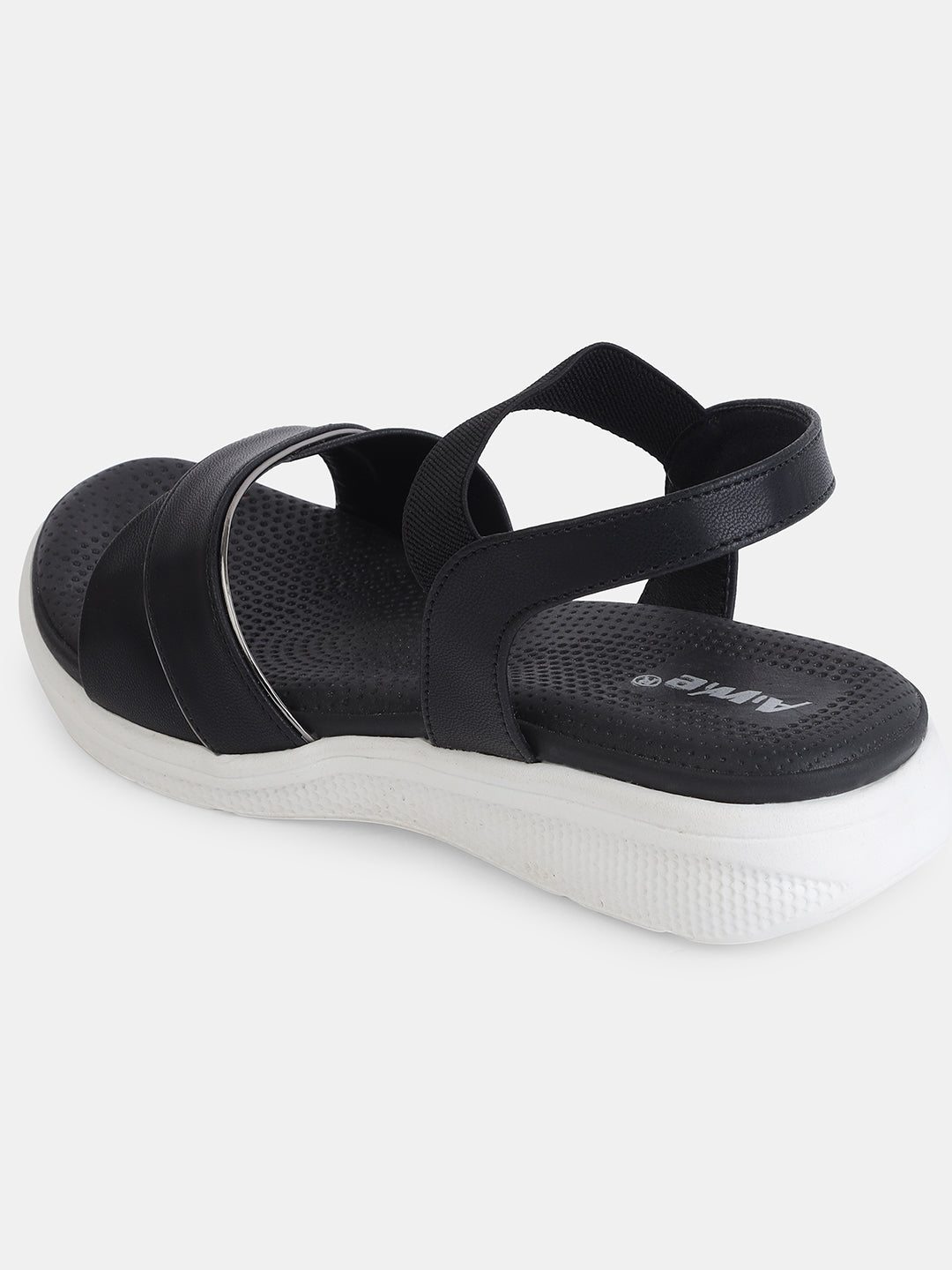 Aiwie Women's Casual Comfort Flat Sandals | Elastic Back Strap Slip-On Sandals for Daily & office Use | Lightweight Open-Toe Flats