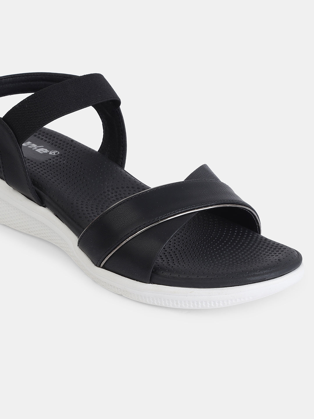 Aiwie Women's Casual Comfort Flat Sandals | Elastic Back Strap Slip-On Sandals for Daily & office Use | Lightweight Open-Toe Flats