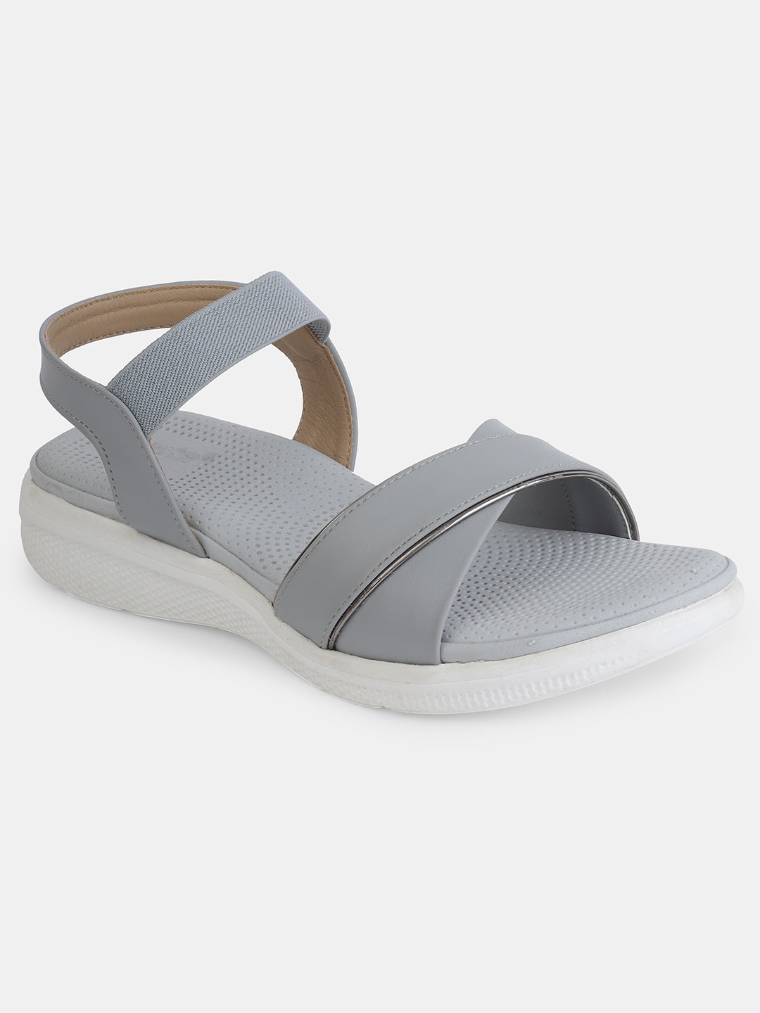 Aiwie Women's Casual Comfort Flat Sandals | Elastic Back Strap Slip-On Sandals for Daily & office Use | Lightweight Open-Toe Flats
