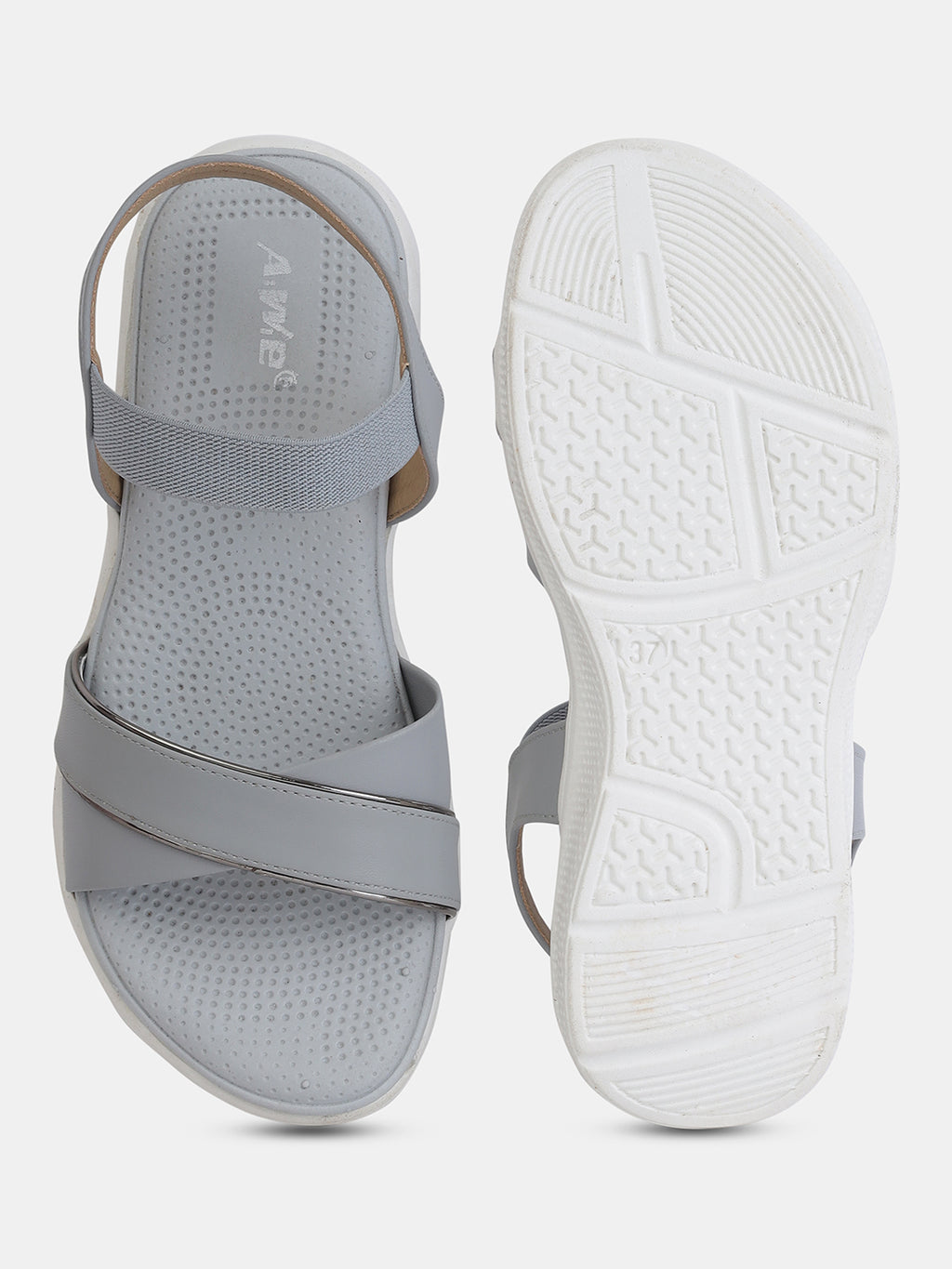 Aiwie Women's Casual Comfort Flat Sandals | Elastic Back Strap Slip-On Sandals for Daily & office Use | Lightweight Open-Toe Flats
