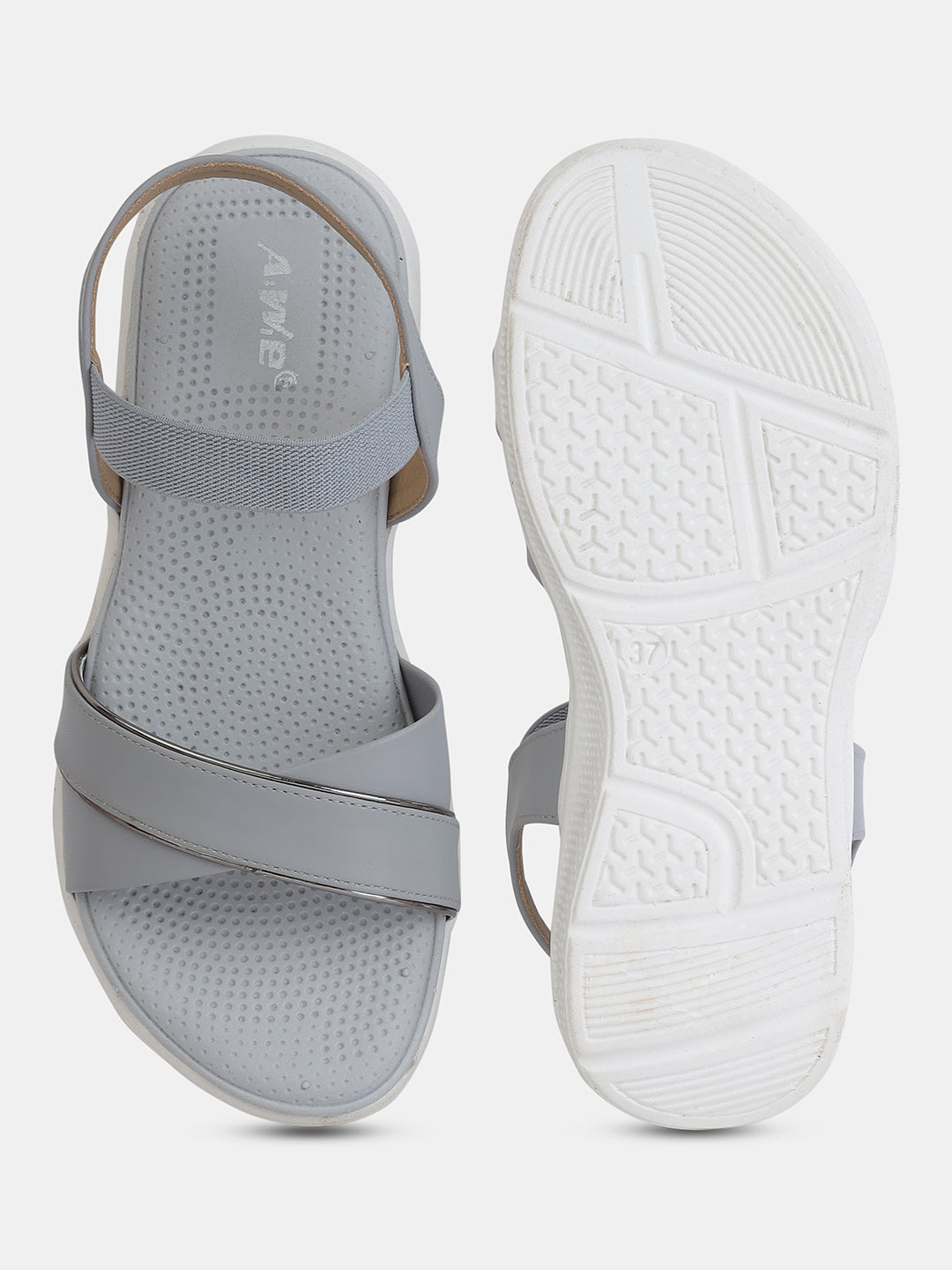 Aiwie Women's Casual Comfort Flat Sandals | Elastic Back Strap Slip-On Sandals for Daily & office Use | Lightweight Open-Toe Flats