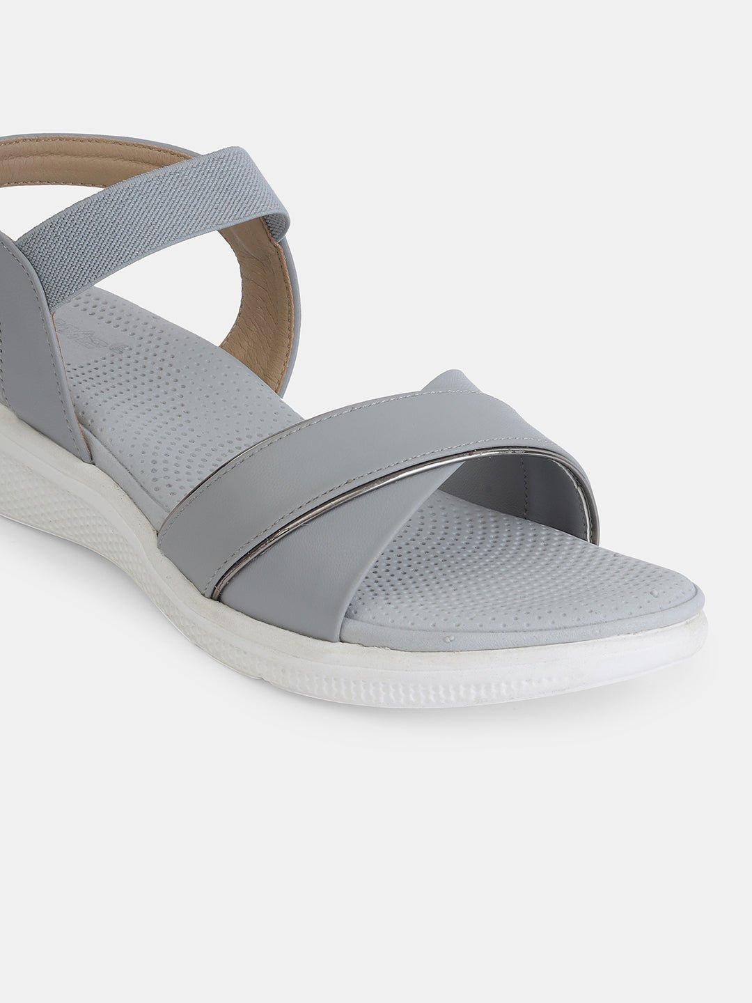 Aiwie Women's Casual Comfort Flat Sandals | Elastic Back Strap Slip-On Sandals for Daily & office Use | Lightweight Open-Toe Flats