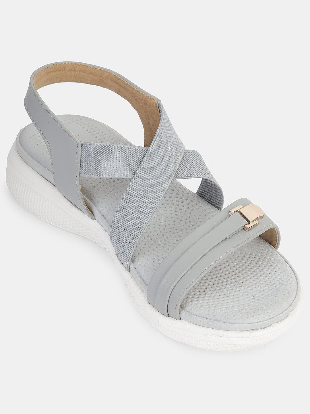 Womens Sporty Elastic Strap Sandals | Lightweight Casual Daily Wear Flats Heel Size : 1.5 Inches