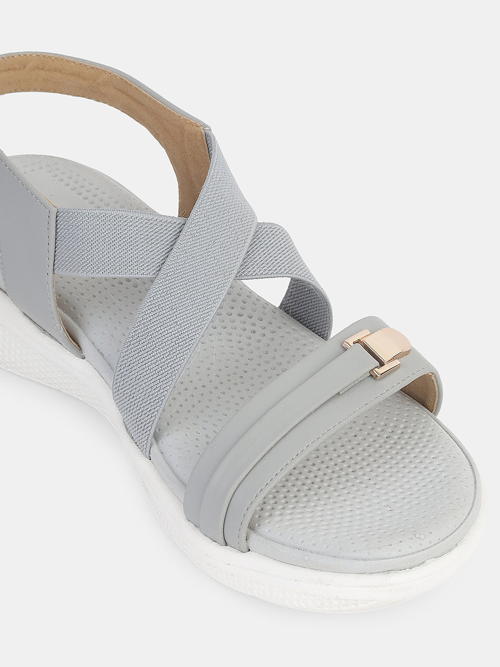 Womens Sporty Elastic Strap Sandals | Lightweight Casual Daily Wear Flats Heel Size : 1.5 Inches
