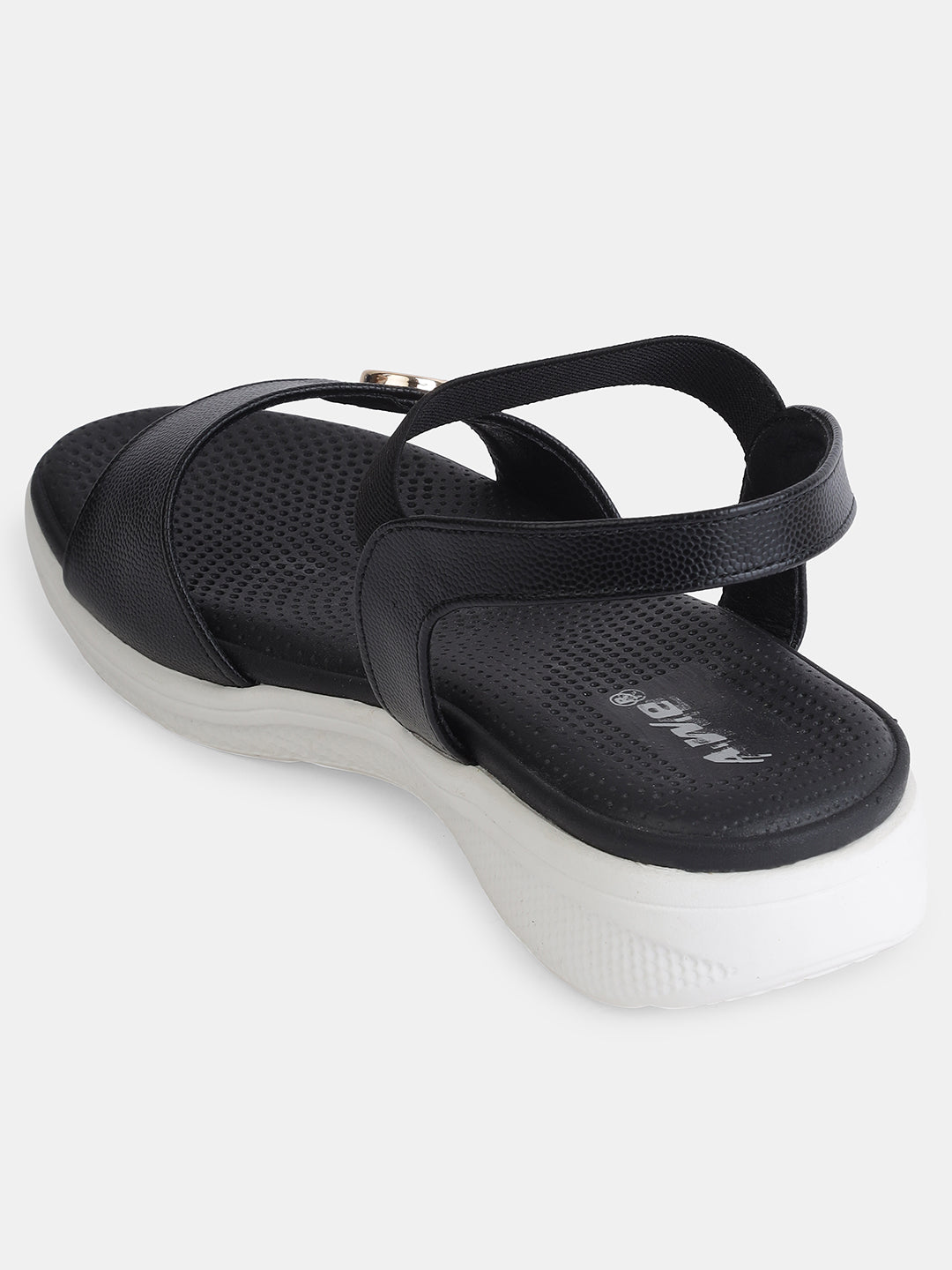 Aiwie Women's Casual Flat Sandals with Back Strap | Comfortable Slip-On Sandals with Metal Button Detail | Everyday Walking Footwear