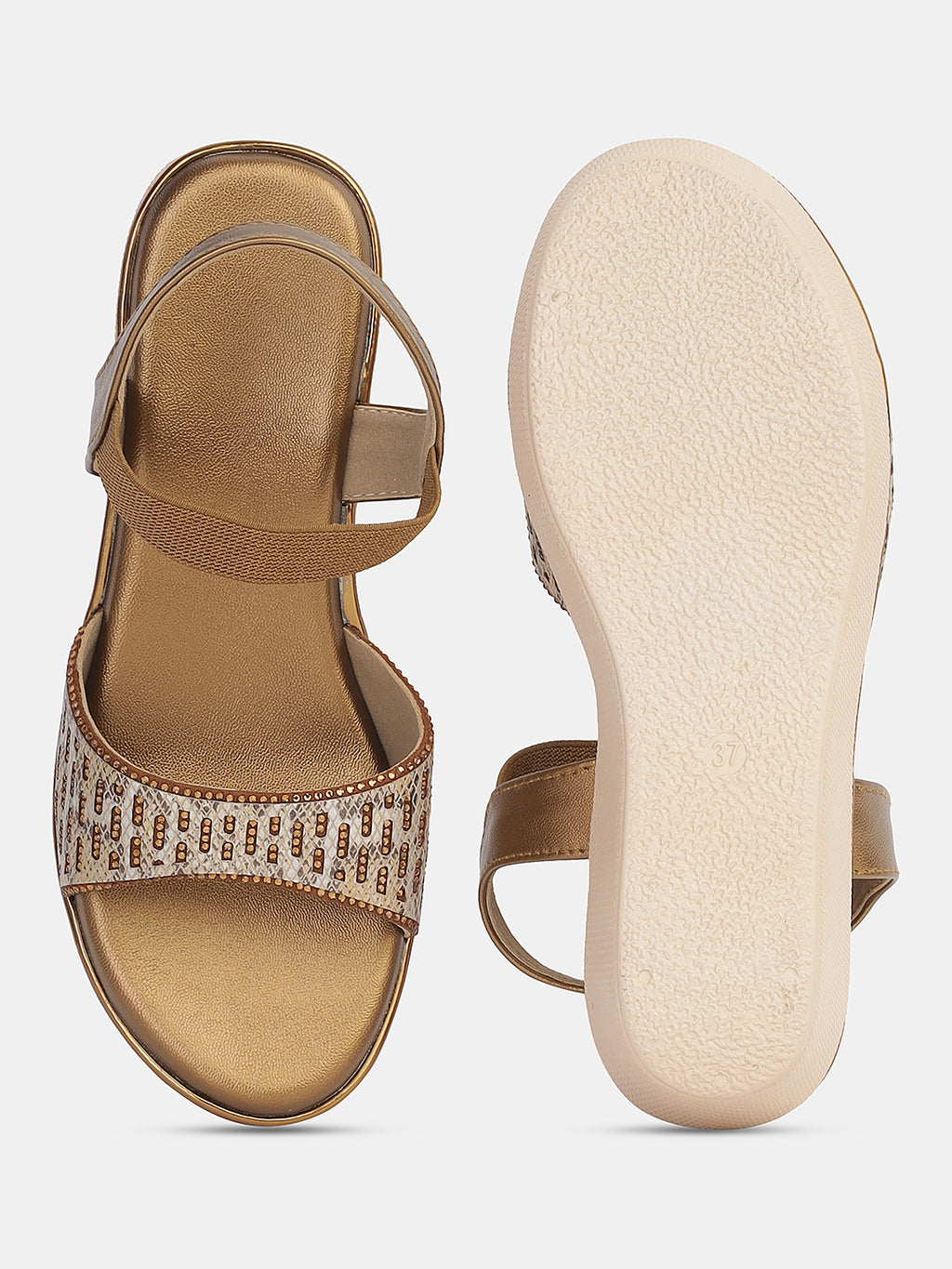 Womens Stylish Ankle Strap Wedge Sandals | Lightweight Partywear and Casual Footwear Heel Size : 2 Inches