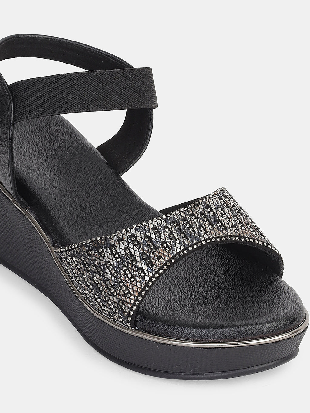 Womens Stylish Ankle Strap Wedge Sandals | Lightweight Partywear and Casual Footwear Heel Size : 2 Inches