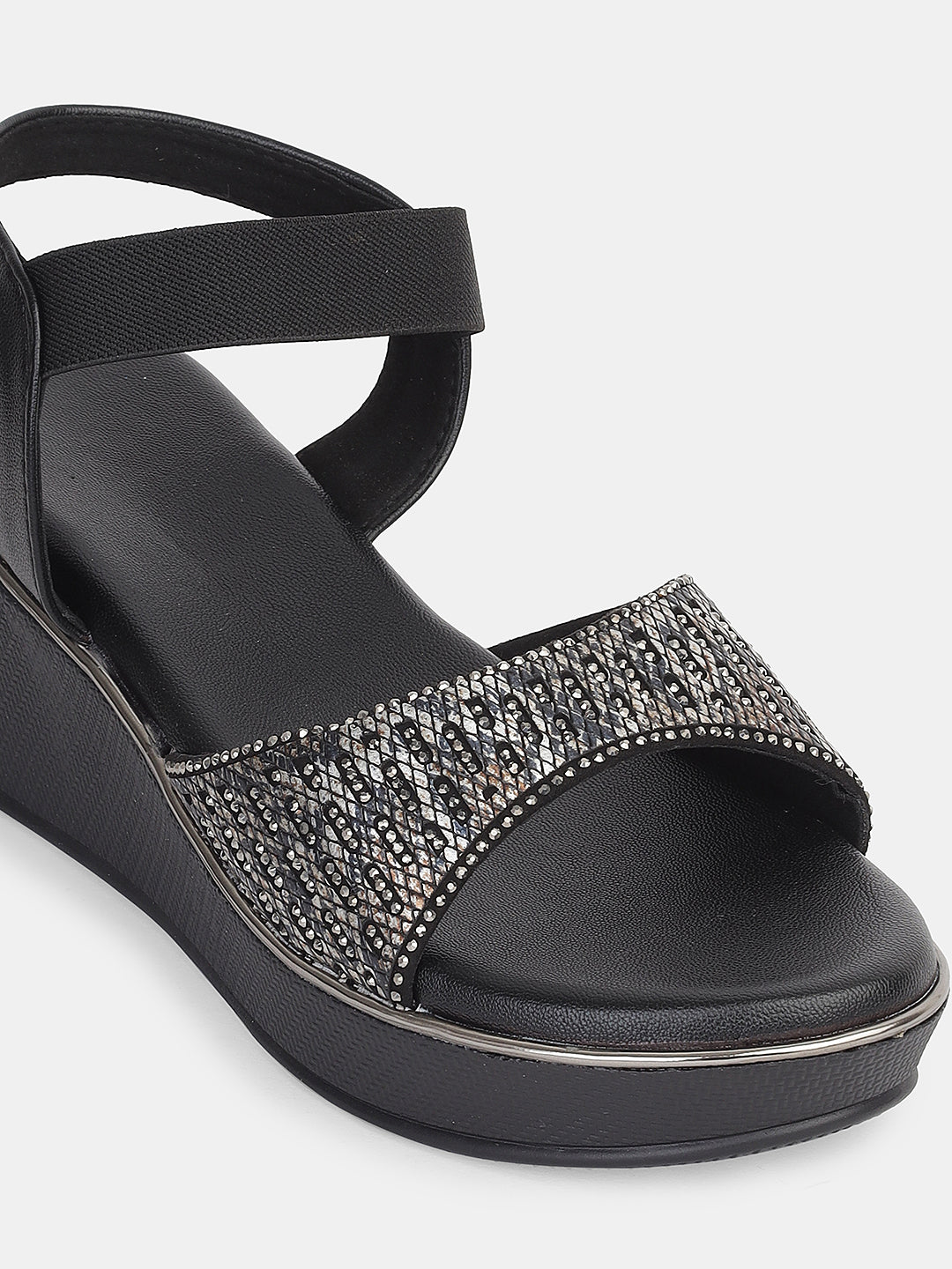 Womens Stylish Ankle Strap Wedge Sandals | Lightweight Partywear and Casual Footwear Heel Size : 2 Inches