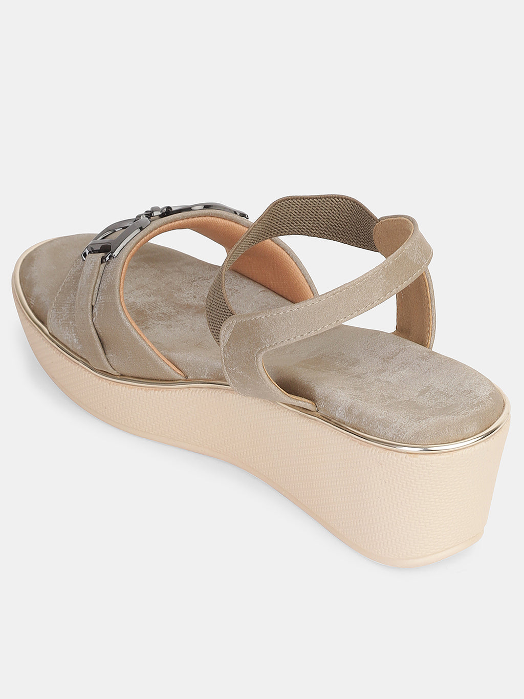 Womens Stylish Wedge Sandals with Front Buckle Detailing | Comfortable Daily & Occasion Wear Footwear Heel Size : 2 Inches