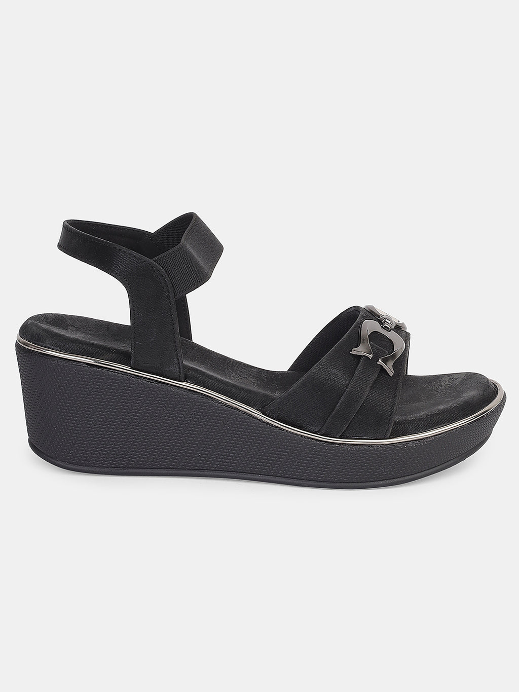 Womens Stylish Wedge Sandals with Front Buckle Detailing | Comfortable Daily & Occasion Wear Footwear Heel Size : 2 Inches