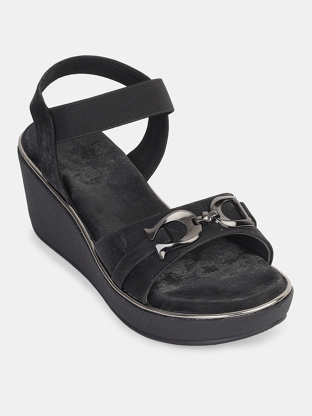 Womens Stylish Wedge Sandals with Front Buckle Detailing | Comfortable Daily & Occasion Wear Footwear Heel Size : 2 Inches