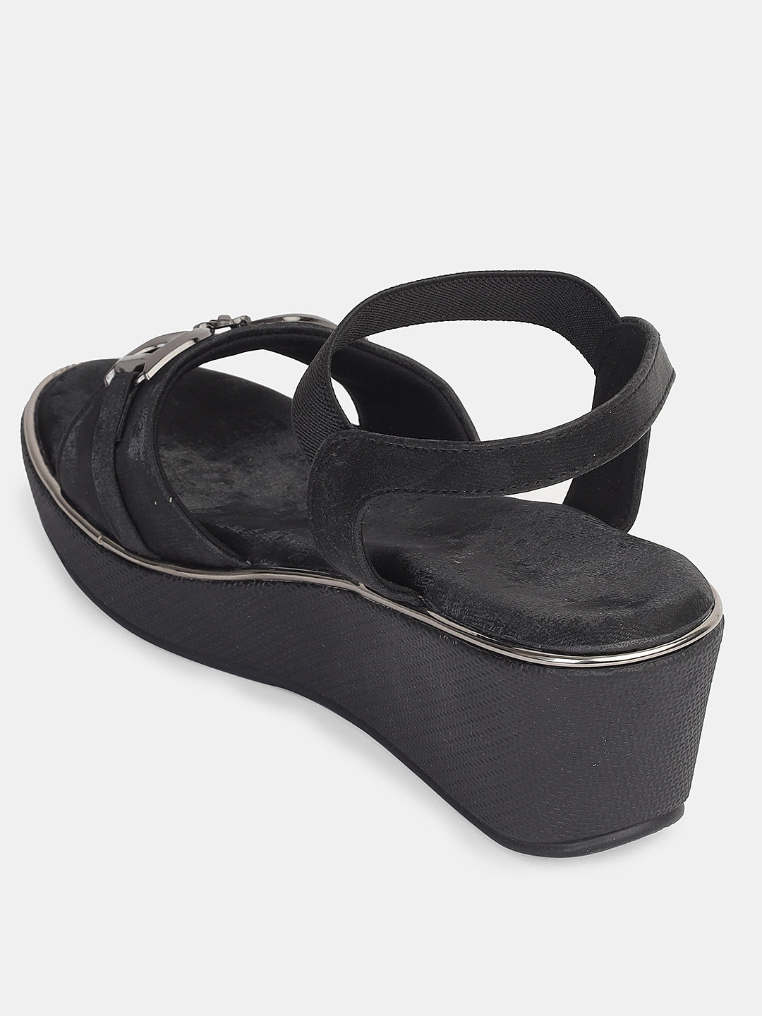 Womens Stylish Wedge Sandals with Front Buckle Detailing | Comfortable Daily & Occasion Wear Footwear Heel Size : 2 Inches