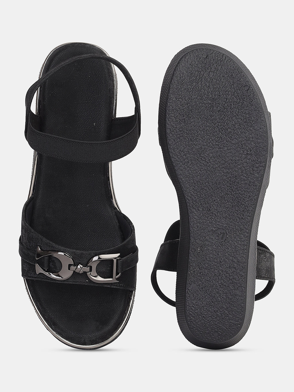 Womens Stylish Wedge Sandals with Front Buckle Detailing | Comfortable Daily & Occasion Wear Footwear Heel Size : 2 Inches