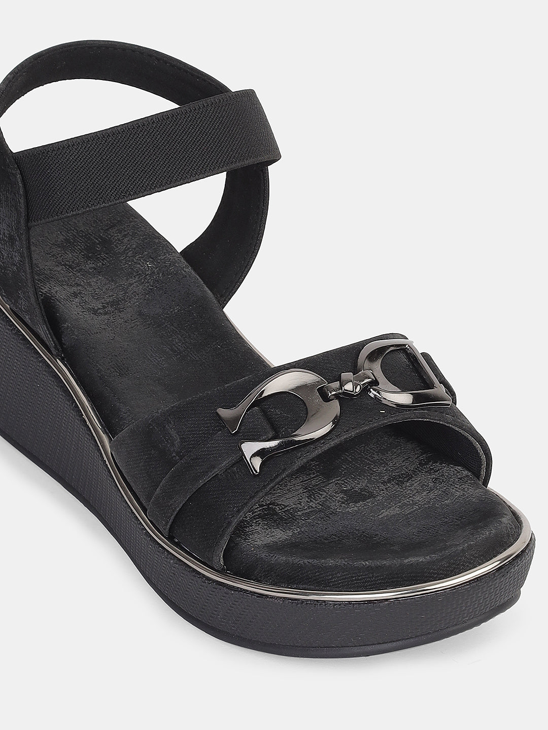 Womens Stylish Wedge Sandals with Front Buckle Detailing | Comfortable Daily & Occasion Wear Footwear Heel Size : 2 Inches