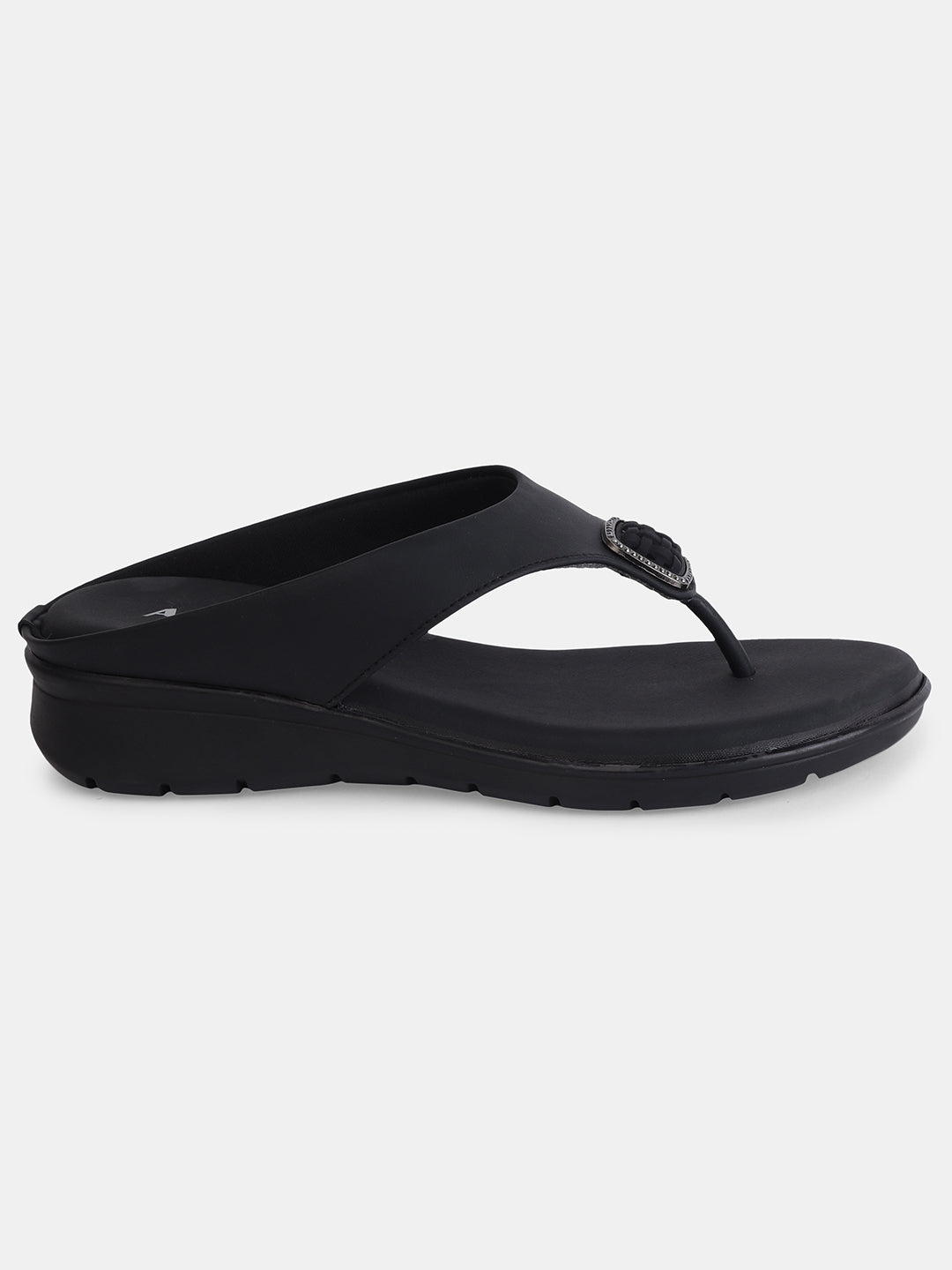 Aiwie Women's Toe-Ring Comfort Sandals with Stylish Buckle | Slip-On Flats for Daily & Casual Wear | Soft Cushioned Footbed