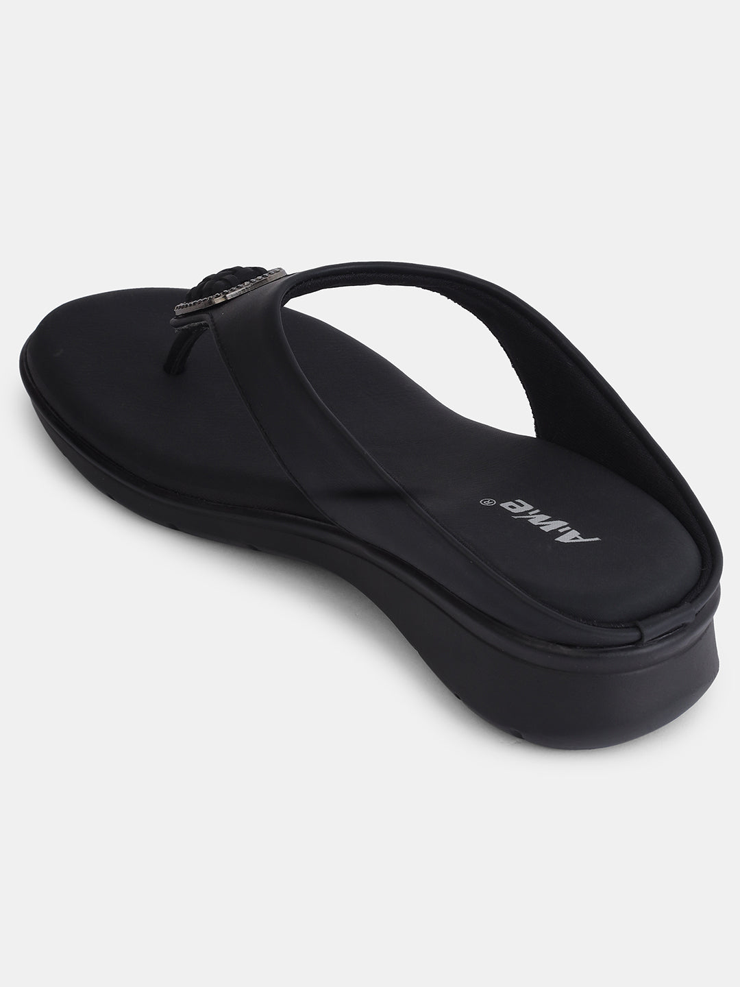 Aiwie Women's Toe-Ring Comfort Sandals with Stylish Buckle | Slip-On Flats for Daily & Casual Wear | Soft Cushioned Footbed