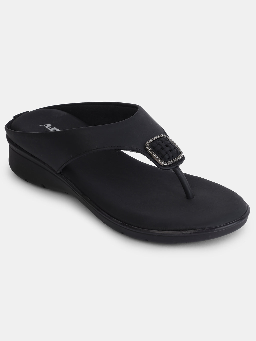Aiwie Women's Toe-Ring Comfort Sandals with Stylish Buckle | Slip-On Flats for Daily & Casual Wear | Soft Cushioned Footbed