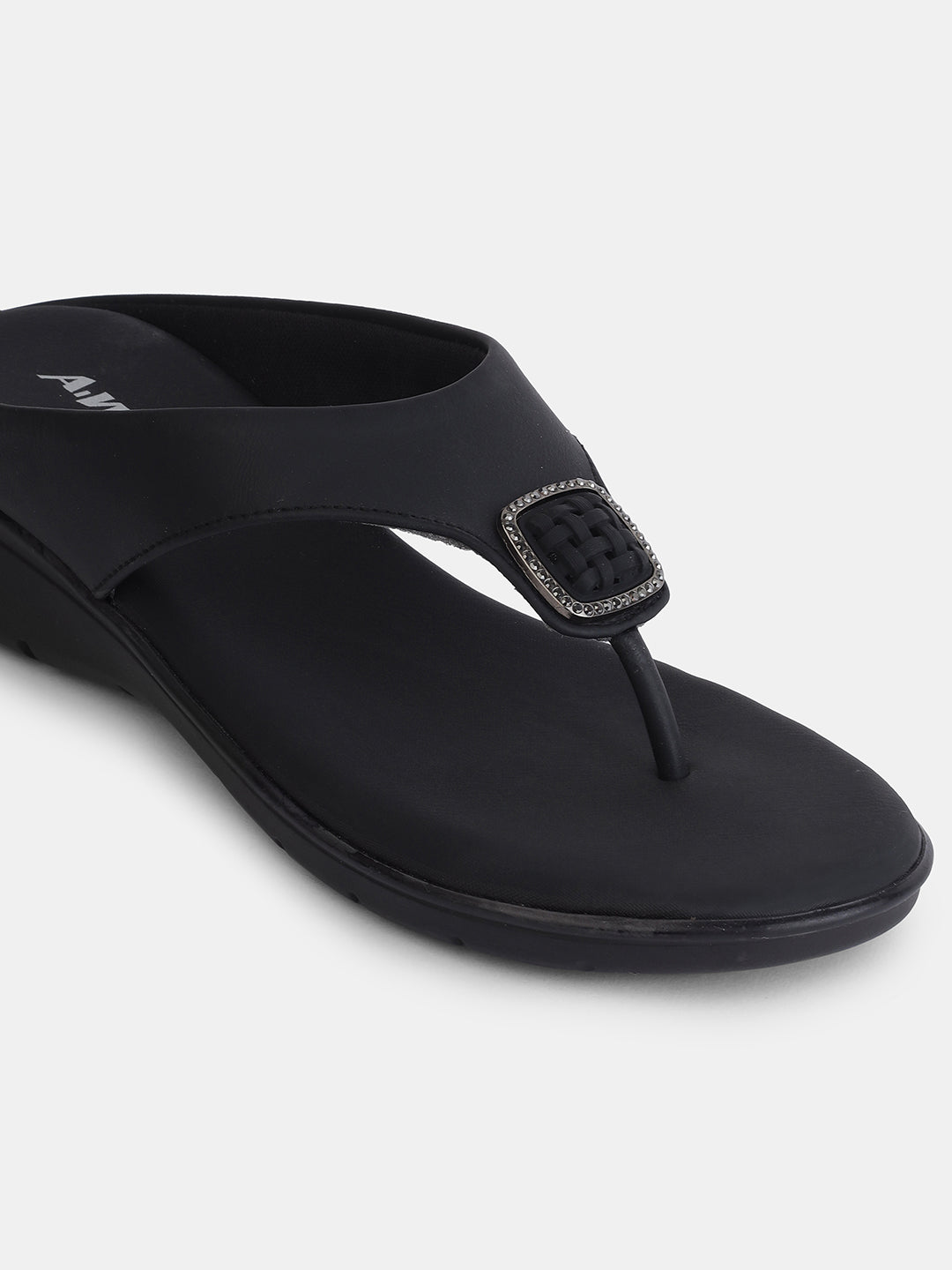 Aiwie Women's Toe-Ring Comfort Sandals with Stylish Buckle | Slip-On Flats for Daily & Casual Wear | Soft Cushioned Footbed