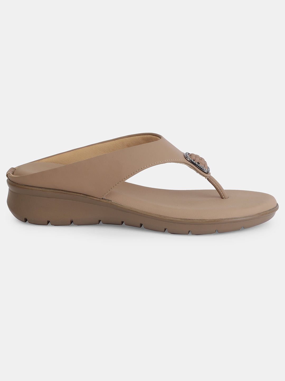 Aiwie Women's Toe-Ring Comfort Sandals with Stylish Buckle | Slip-On Flats for Daily & Casual Wear | Soft Cushioned Footbed