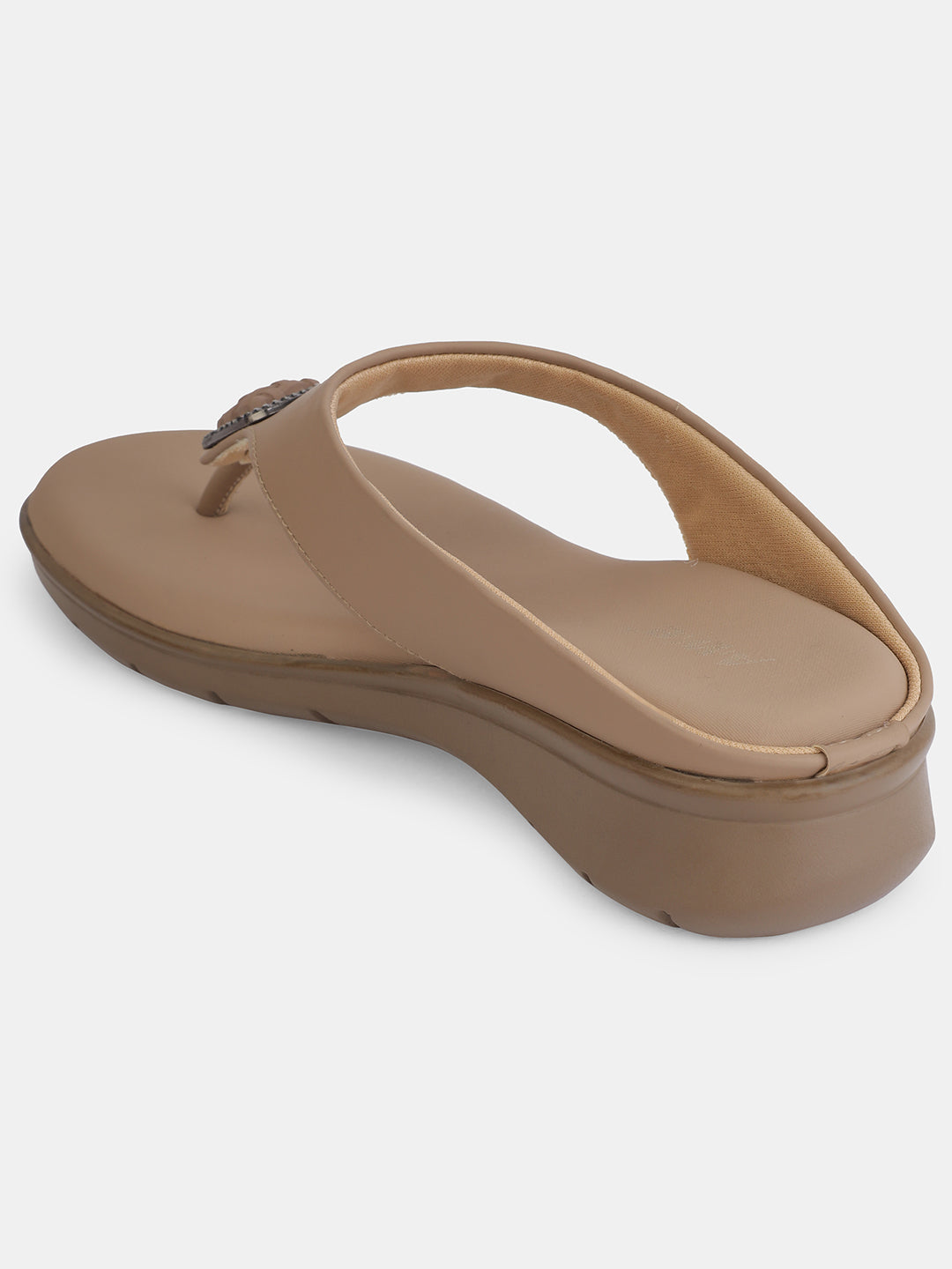 Aiwie Women's Toe-Ring Comfort Sandals with Stylish Buckle | Slip-On Flats for Daily & Casual Wear | Soft Cushioned Footbed