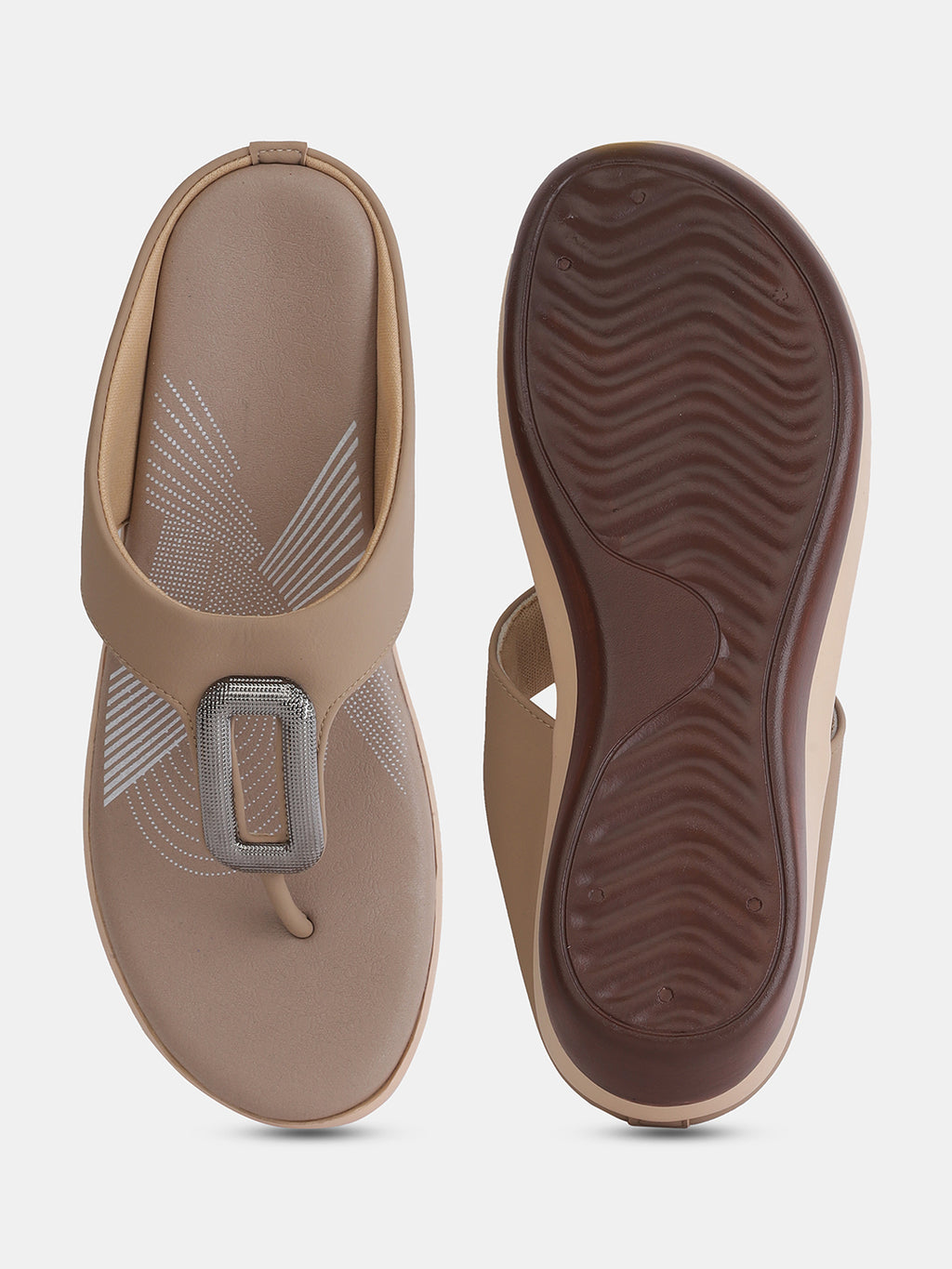 Aiwie Womens Stylish Slip-On Comfort Sandals with Toe Ring & Buckle Detail | Casual & Daily Wear Footwear Heel Size : 1.5 Inches