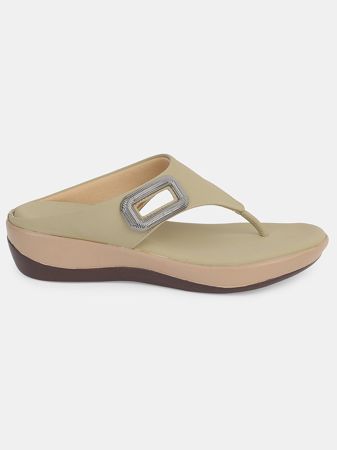 Womens Comfortable Toe-Ring Wedge Slip-On with Stylish Buckle Design | Daily Casual & Office Wear Footwear Heel Size : 2 Inches