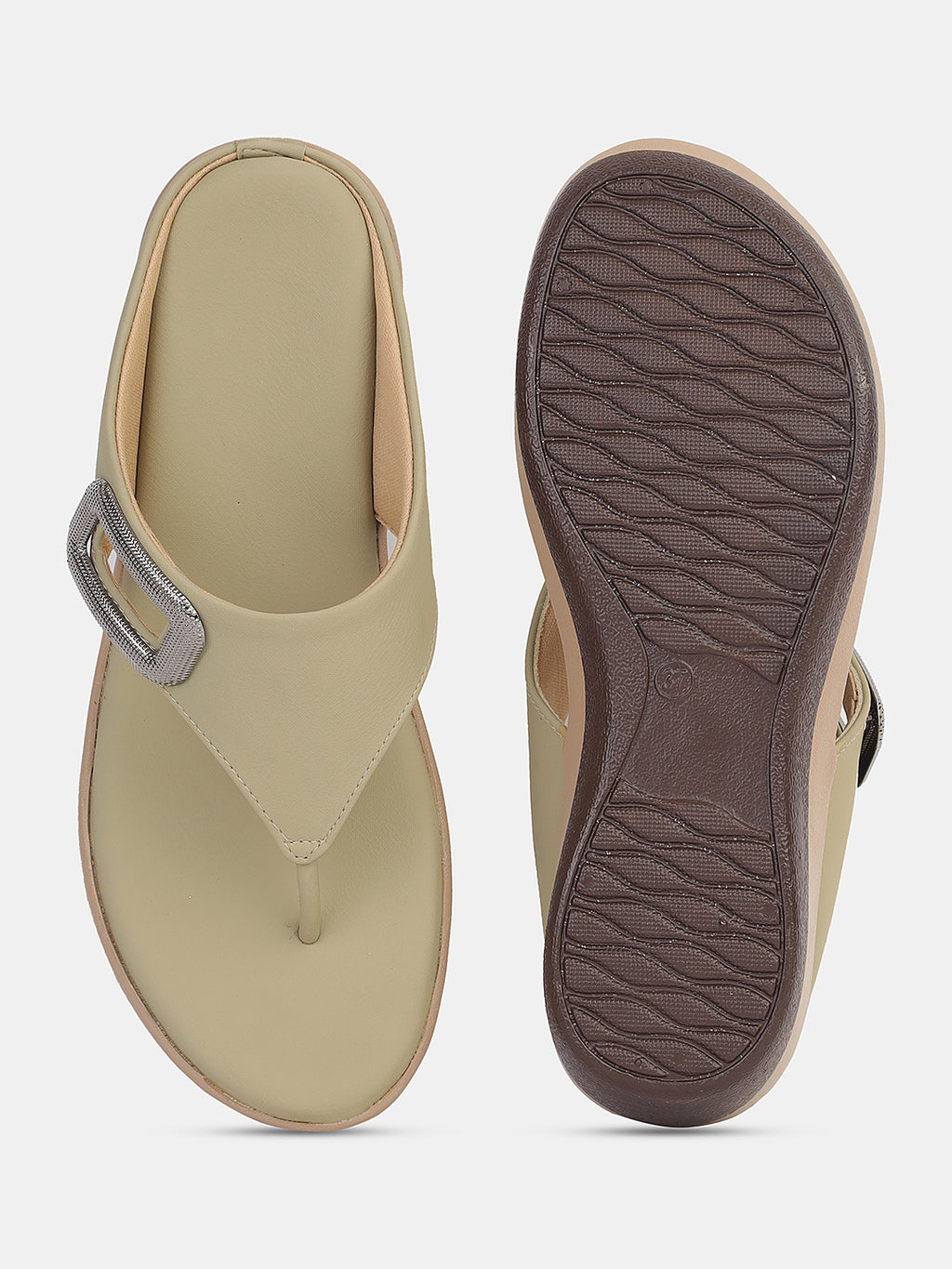 Womens Comfortable Toe-Ring Wedge Slip-On with Stylish Buckle Design | Daily Casual & Office Wear Footwear Heel Size : 2 Inches