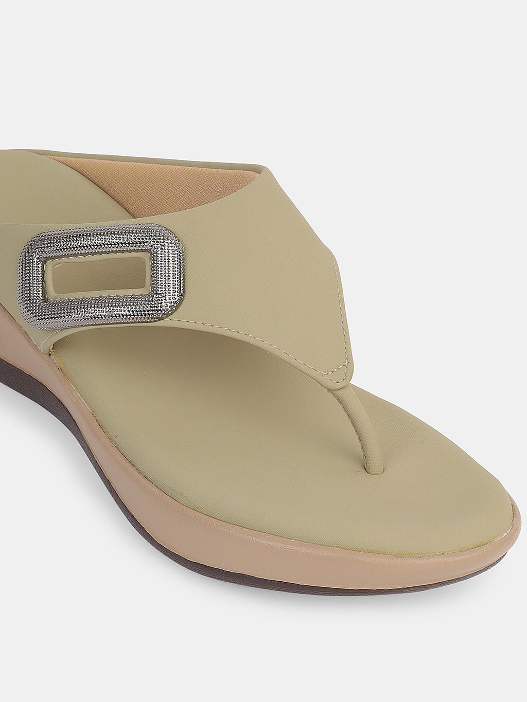 Womens Comfortable Toe-Ring Wedge Slip-On with Stylish Buckle Design | Daily Casual & Office Wear Footwear Heel Size : 2 Inches