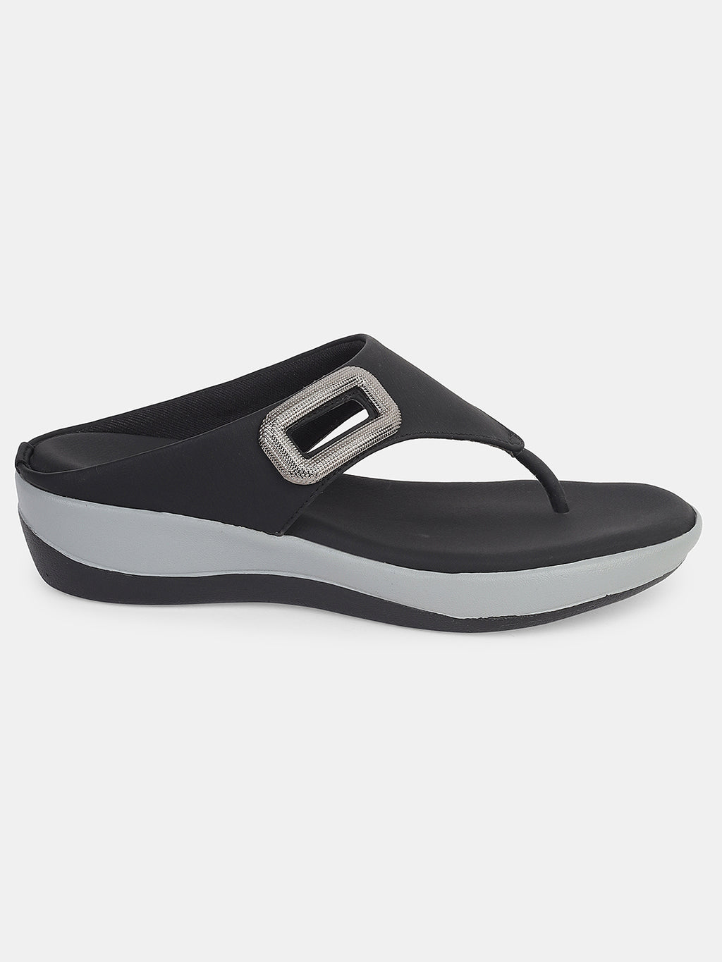 Womens Comfortable Toe-Ring Wedge Slip-On with Stylish Buckle Design | Daily Casual & Office Wear Footwear Heel Size : 2 Inches