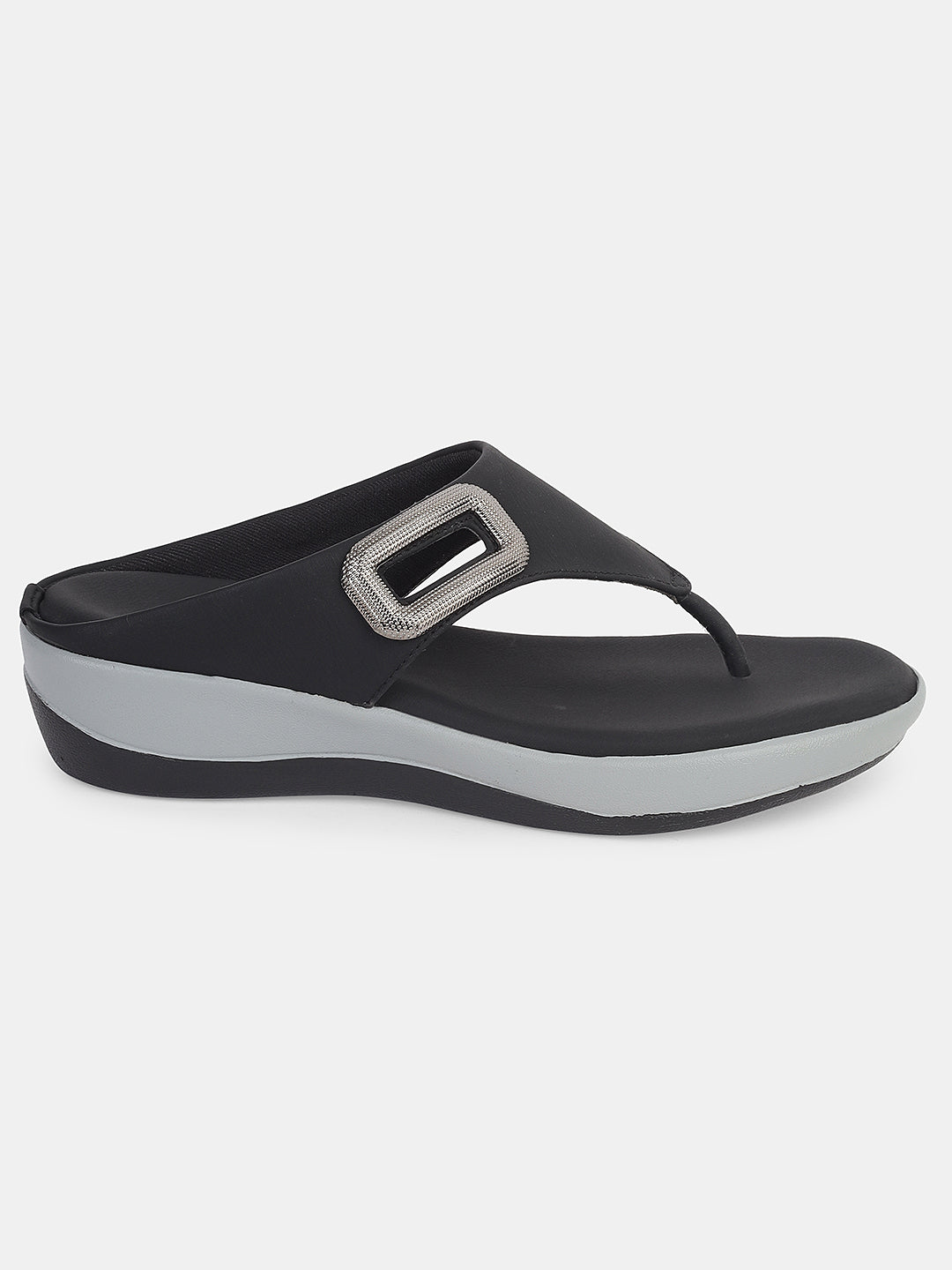 Womens Comfortable Toe-Ring Wedge Slip-On with Stylish Buckle Design | Daily Casual & Office Wear Footwear Heel Size : 2 Inches