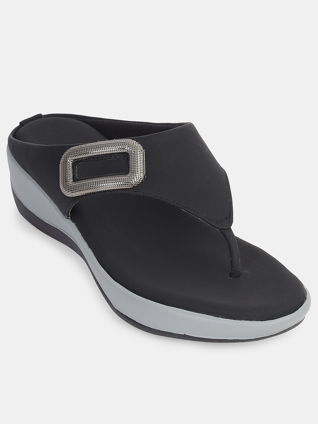 Womens Comfortable Toe-Ring Wedge Slip-On with Stylish Buckle Design | Daily Casual & Office Wear Footwear Heel Size : 2 Inches