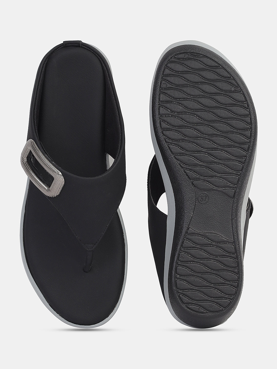 Womens Comfortable Toe-Ring Wedge Slip-On with Stylish Buckle Design | Daily Casual & Office Wear Footwear Heel Size : 2 Inches